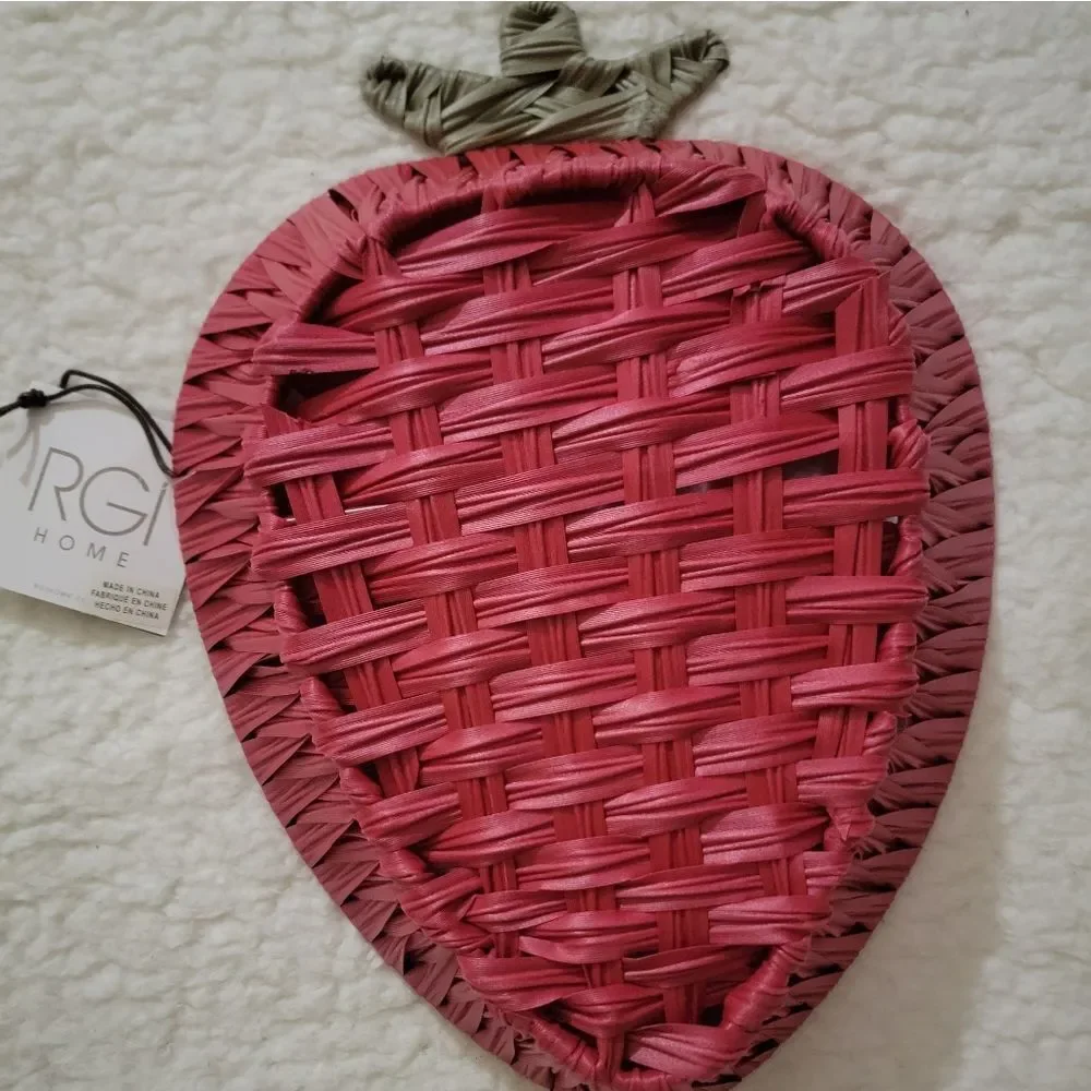 🆕️🍓Strawberry Storage Basket Summer Pool Party BBQ Red & Green